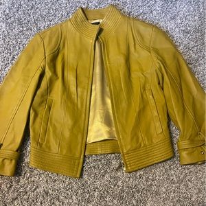 Arden B Yellow Leather Jacket